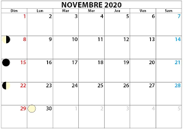 calendrier novembre 2020 imprimable avec notes vague de coloriage