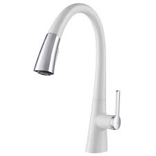 12 excellent kitchen faucets merging utility and style. Kraus Nolen Single Handle Pull Down Sprayer Kitchen Faucet In Chrome And White The Home Depot Canada
