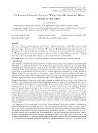 You can mention the area of work but you can't write it as a research paper until and unless it is either 1) published or 2) accepted for publication or 3) in communication with the journal. Pdf The Resume Research Literature Where Have We Been And Where Should We Go Next