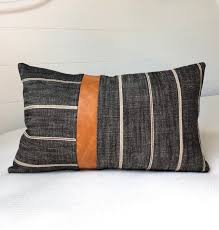 Black And Gray Throw Pillows Leather Pillow Cover 12x20 Pillow Cover Leather Lumbar Pillow Charcoal Gray Throw Pillow Covers Spicy Nacho Decor Leather Pillow Grey Throw Pillows Leather Throw Pillows