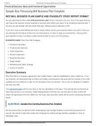 Register and subscribe now to work on sample business plan outline & more fillable forms. Sample Rice Processing Mill Business Plan Template