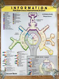 Vintage San Francisco International Airport Terminal Map