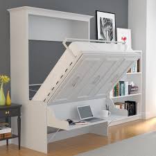 Unlike some murphy beds, this particular design outlined step by careful, detailed step on junk in their trunk sits flush with the baseboards thanks to the way they also teach you how to build a bookshelf on either side of its main frame. Alegra White Diy Murphy Desk Bed Queen Sleepworks New York