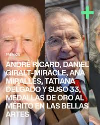 André Ricard, Daniel Giralt-Miracle, Ana Miralles, Tatiana Delgado y Suso  33, Medallas de Oro al Mérito en las Bellas Artes. El Gobierno de España ha  concedido las Medallas de Oro al Mérito