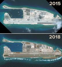 In recent years the people's republic of china has laid claim to ninety percent of the south china sea, buttressing this claim by creating artificial islands with dredging equipment. Why The Us Navy Sails Past Disputed Artificial Islands Claimed By China Abc News