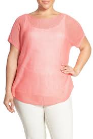 Eileen Fisher Organic Linen Knit Bateau Neck Boxy Top Plus Size Nordstrom Rack