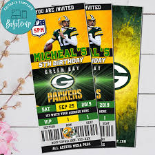 Check spelling or type a new query. Editable Green Bay Packers Football Sports Party Invitations Diy Bobotemp