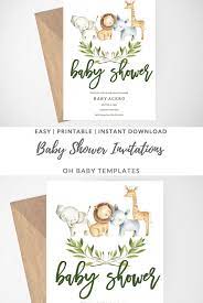 Safari Baby Shower Invitation Jungle Baby Shower Invitation Etsy Giraffe Baby Shower Invitations Printable Baby Shower Invitations Baby Shower Invitations Etsy