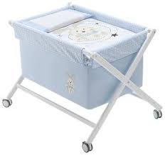 Culla Interbaby 91072 01 Culla Pieghevole In Legno Azzurro Mamma Happy Culla Legno Mamma