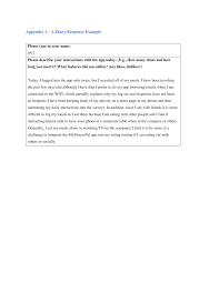 Data displays should be presented in the appendix following the same order that they. Appendix 1 A Diary Response Example Download Scientific Diagram