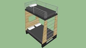 Suitable for modern homes, this bunk bed is perfect for teenagers' rooms, and guest rooms. Modern Bunk Bed 3d Warehouse