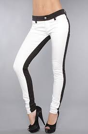 Black And White Pants Womens Two Tone Pants Split Pants Fashion Black And White Jeans
