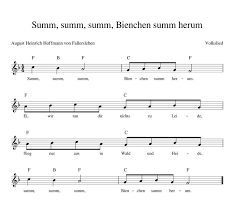 summ summ summ bienchen summ herum deutsches kinderlied mit noten akkorden text mp3 und video kinderlieder zum mitsingen kinder lied kinderlieder lied
