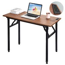 Gaming or work, a computer desk is important! Frylr Small Computer Desk Folding 31 5 X 15 7 X 29 With 2 Power Sockets And 2 1a Usb Charging Ports Office Desk Portable Student Writing Desks For Small Space Home Office Walnut Black Leg Buy