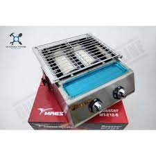 Memanggang daging (sapi, ayam, ikan, kambing, dll). Kompor Gas Panggangan Pemanggang Sosis Roaster 2 Tungku Maestro Full Stainless Murah Shopee Indonesia