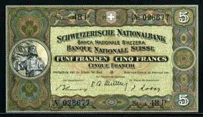 Swiss Banknotes 5 Swiss Francs Note William Tell Coins And Banknotes Bank Notes Swiss Bank World Coins