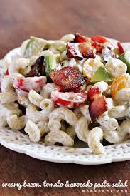 Creamy Bacon Tomato And Avocado Pasta Salad Recipe Mom Spark Mom Blogger