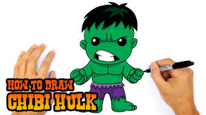 How To Draw Hulk Chibi Step By Step Drawing Lesson Drawing Lessons For Kids Drawing Lessons Step By Step Drawing