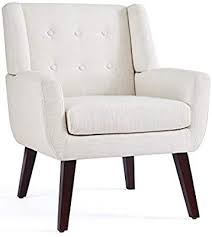 Amazon Com Huimo Accent Chair Upholstered Button Tufted Armchair Linen Fabric Sofa Chairs For Bedroom Livi Fabric Sofa Comfy Reading Chair Tufted Arm Chair