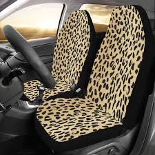 Cheetah Car Seat Covers Set 2 Pc Animal Print Leopard Pattern Front Seat Covers Car Suv Seat Protector Accessory Decoration In 2020 Car Seat Cover Sets Car Seats Carseat Cover