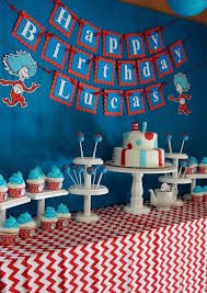 Cat In The Hat Birthday Party Ideas Photo 31 Of 36 Dr Seuss Birthday Party Dr Suess Birthday Party Ideas Dr Seuss Party Ideas
