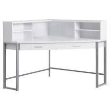 White Computer Desk Hd7510 The Home Depot In 2020 White Computer Desk Contemporary Computer Desk Computer Desk With Shelves