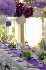 Birthday Table Decoration Ideas With Flowers Table Settings Table Settings Purple Table Settings Party Table Settings Bridal Shower Decorations Elegant