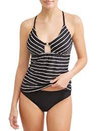 Time And Tru Time And Tru Women S Core Stripe Tankini Swimsuit Top Walmart Com Striped Tankini Tankini Tankini Swimsuit Top
