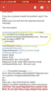 Below informations are about union bank toll free number, you can use that number with having no issue, you can use that number to call in free and take any type of help from them. Union Bank Of India On Twitter It Seems That You Have Shared The Email To Incorrect Email Id Please Email Your Details To Our Customer Support Team On Customercare Unionbankofindia Com Https T Co A5vyxkyir6