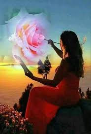 un pensamiento una rosa es mi estrella que abraza tu corazon beautiful romantic pictures romantic images painting