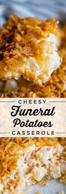 Funeral Potatoes Cheesy Potato Casserole From The Food Charlatan If You Haven T Heard Of This Side Dish You Wil Food Charlatan Cheesy Potato Casserole Food