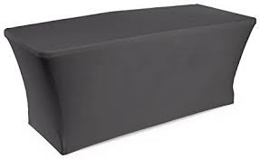 Displays2go Rectangular Stretch Tablecloth 6 Feet Black Review Table Cloth Table Covers Folding Table