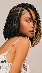 Black And Brown Knotless Braids Cropped Brown Bob With Box Braid Short Box Braids Short Box Braids Hairstyles African Braids Hairstyles