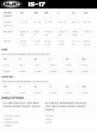 Hjc Is 17 Helmet Size Chart