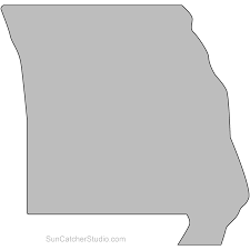 Missouri Map Outline Printable State Shape Stencil Pattern Map Outline Wooden Signs Diy Pattern