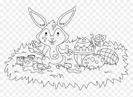 Bunny coloring pages are adorable and fun for any child with a soft side. Rabits And Hares Carnivoran Hare Easter Scene Coloring Pages Hd Png Download Vhv