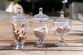 Clear glass apothecary jars decorative window trim. Amazon Com Mygift Small Clear Glass Apothecary Jars Wedding Centerpiece Candy Storage Bottles 3 Piece Home Kitchen