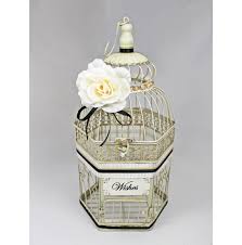 Embellished with a detailed floral vines design, a gold metal hanger loop and opening top with a hinged lock, this glam piece will make the beholders redefine their perception of a traditional birdcage. Birdcage Wedding Card Holder Where To Buy A Bird Cage What Size
