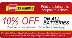 Les Schwab 10 Off All Batteries Coupon August 2014 Coupons Les Schwab Car Care