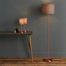 Floor Lamp Matching Table Lamps Set Copper And Grey Homebase Copper Decor Living Room Dining Room Floor Lamp Copper Living Room