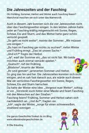 Die Jahreszeiten Und Der Fasching Elkes Kindergeschichten Geschichten Fur Kinder Jahreszeiten Kindergeschichten