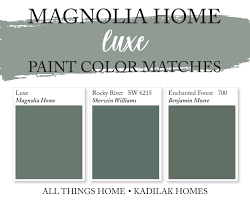 Your business address and contact. Magnolia Home Luxe Paint Color Matches Green House Color Green Exterior Paints Green Exterior House Colors