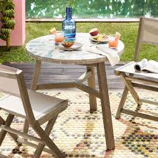 Portside Outdoor Folding Textilene Bistro Chair Weathered Gray West Elm Bistro Table Outdoor Patio Furnishings Outdoor Patio Furniture Sets