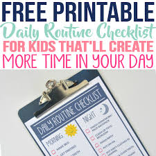 Free Printable Daily Routine Checklist That Every Busy