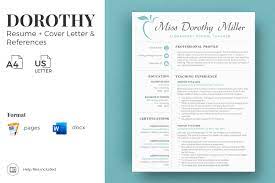 Recruiters and hiring managers are inundated with resumes and cover letters for every position they post. Elementary Teacher Resume Cv Template For Ms Word Pages Cover Letter References Icons In Resume Templates On Yellow Images Creative Store