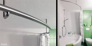 Duschstange für badewanne kaufen ᐅ ausführlicher ratgeber ⭐ die besten modelle ⭐ bester preis ⭐ sämtliche testsieger ᐅ direkt weiterlesen! Phos Dsge12 Gebogene Duschvorhangstange Fur Eckbadewanne Und Nische