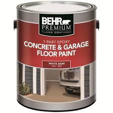 Behr 1 Part Epoxy Acrylic Concrete Garage Floor Paint White 3 61l 90001 Home Depot Canada Garage Floor Paint Painted Floors
