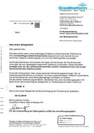 Hier geht es direkt zu den formularen für anmeldung, und anschriftenänderung. Forderung Von Creditreform Rundfunkgebuhren
