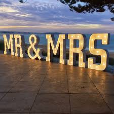 Mr Mrs Light Up Letters Lights To Party