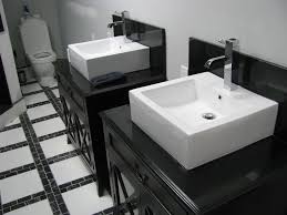 Vanity Tops In Nero Assoluto Granite With Rectangular Top Mount Sinks This Is A Linear Design For A Contemporary Lo Bathroom Vanity Tops Bathroom Vanity Sink